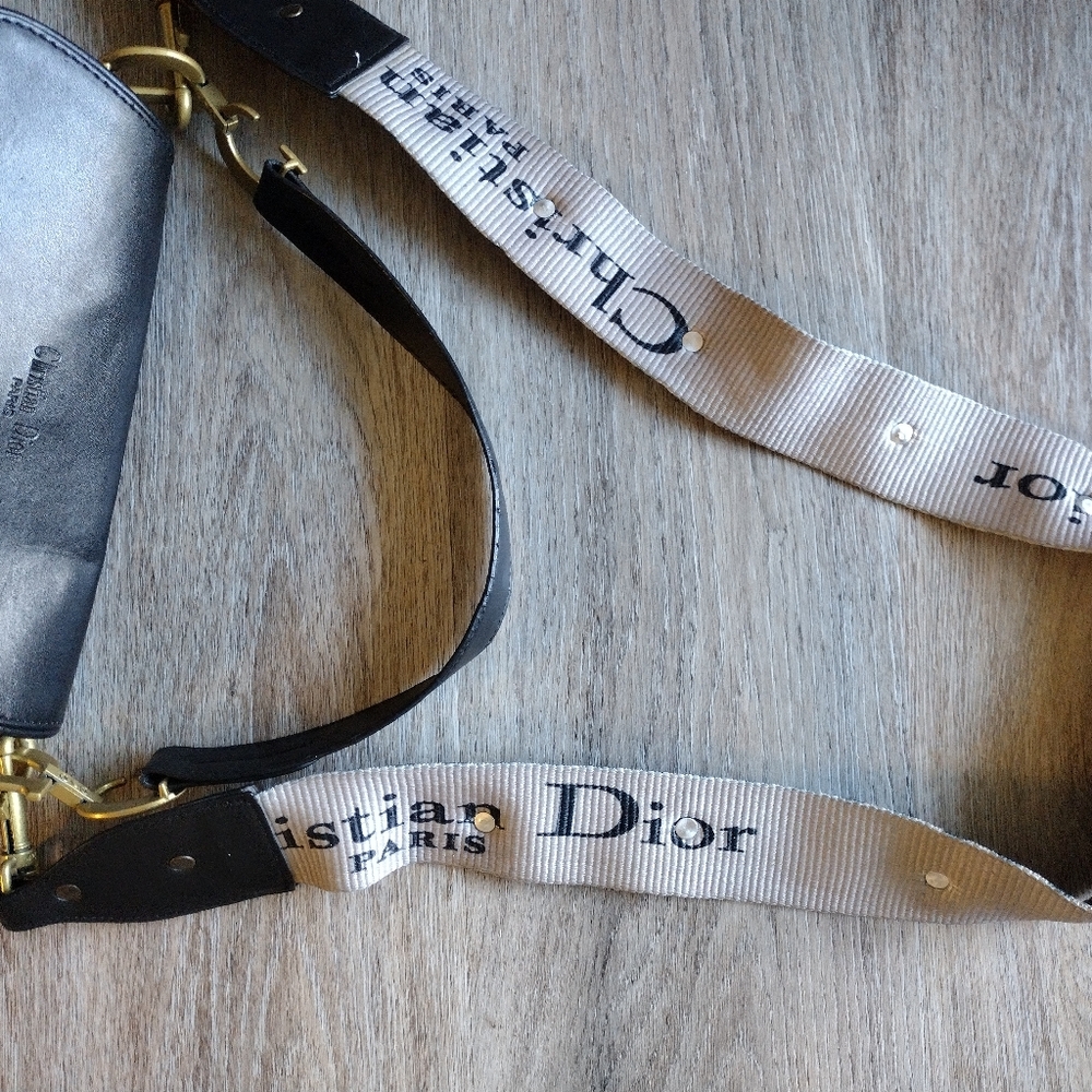 Vintage Dior Black Leather Saddle Bag - Picture 6 of 15